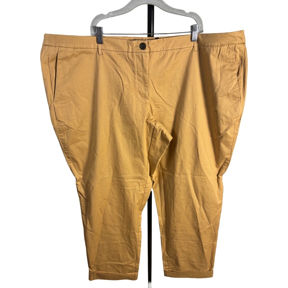 Wildfang Essential Trouser Pants Camel Tan Cuff Tapered Womens Size 24W NWT Chic